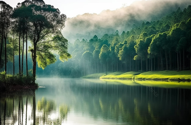 美丽的自然湖泊和森林摄影图,高清,摄影图,摄影图片,图片大全,摄影图免费下载